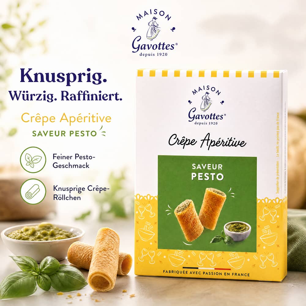 Maison Gavottes Crêperöllchen mit Pestogeschmack 110 Gramm Produktbild