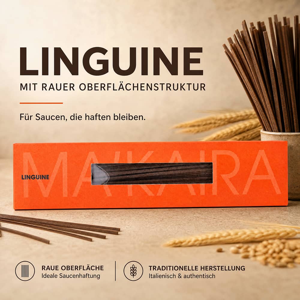 Ma'kaira Linguine Linguine mit rauer Oberflächenstruktur 500 Gramm Produktbild