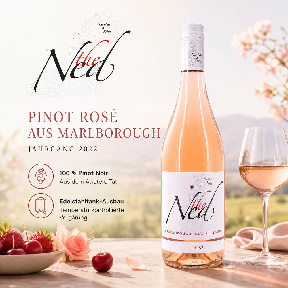 Marisco the Ned Rosè Jahrgang 2022 0,750 Liter/ 13.0% vol Produktbild