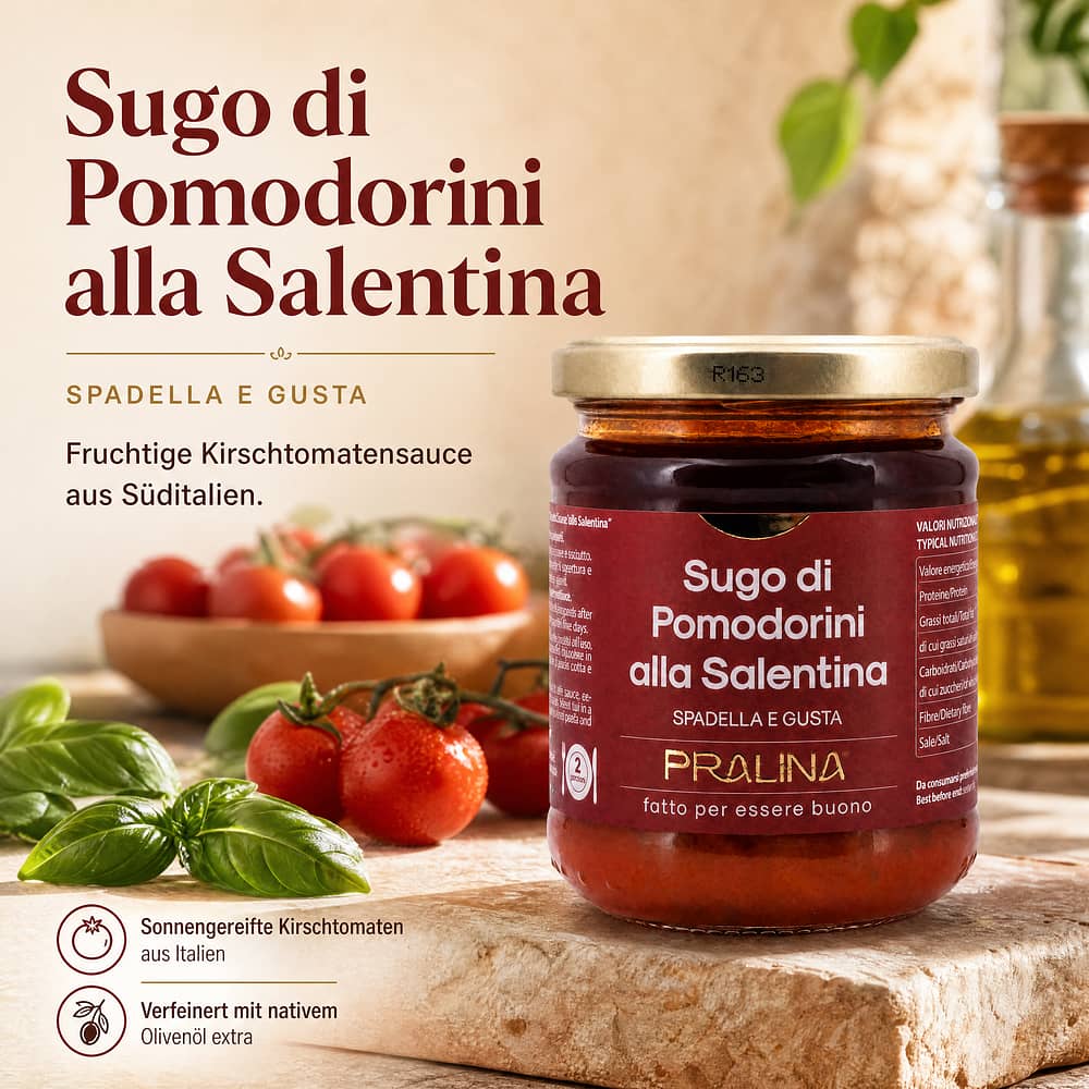 Pralina Sugo di Pomodorini alla Salentina Kirschtomatensauce 180g Glas 180 Gramm Produktbild