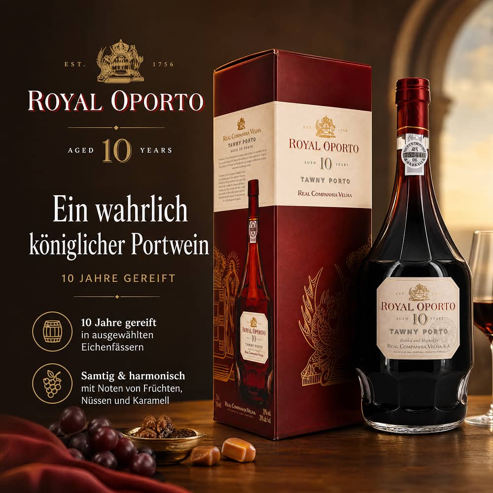 Royal Oporto 10 Jahre Decanterflasche 0,750 Liter/ 20.0% vol Produktbild
