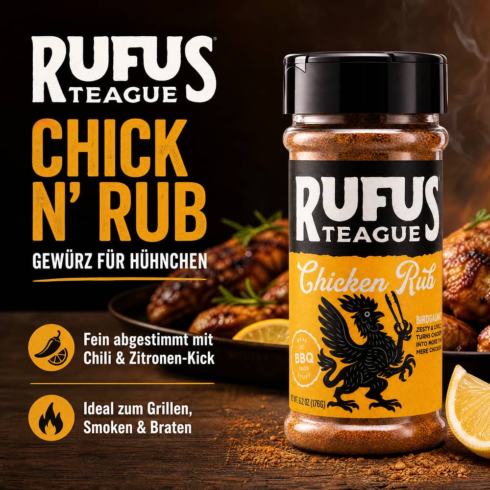 Rufus Teague Chick N' Rub Gewürz für Hühnchen 176 Gramm Produktbild