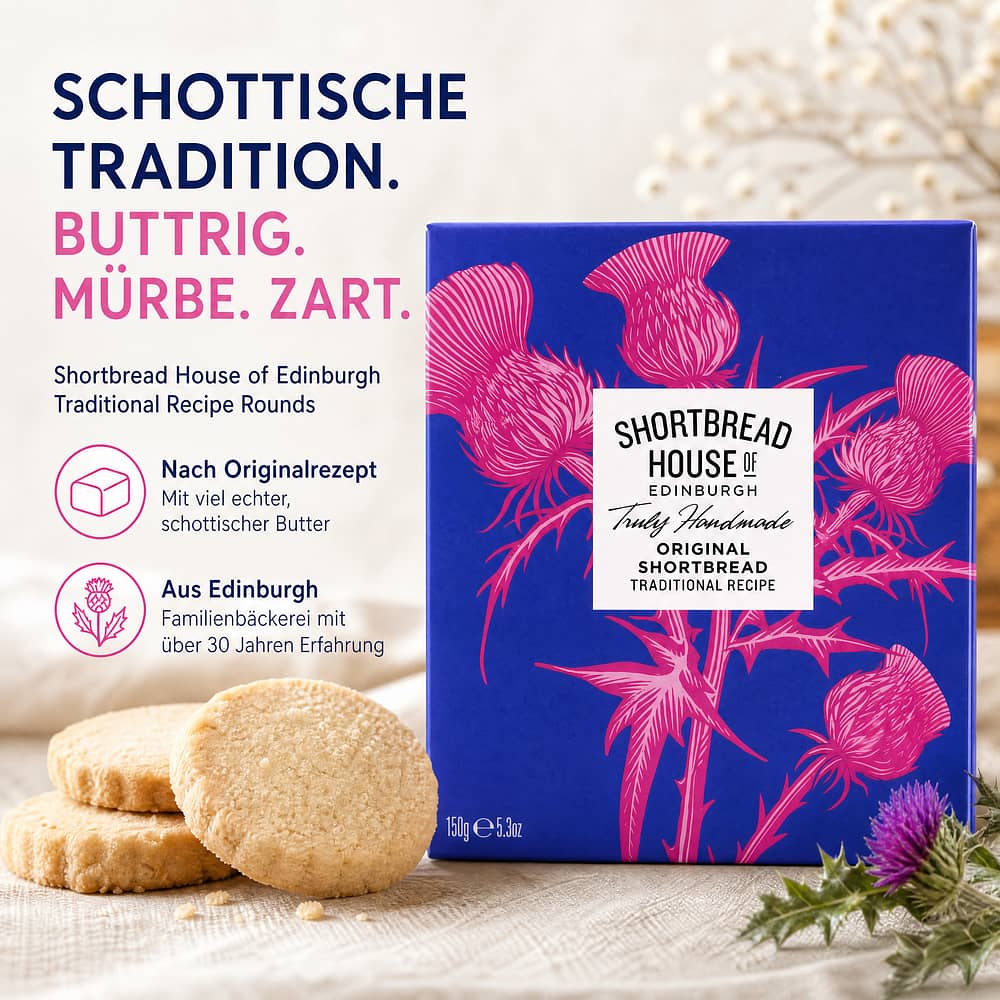 Shortbread House of Edinburgh Shortbread Traditional Recipe Rounds 150 Gramm Produktbild