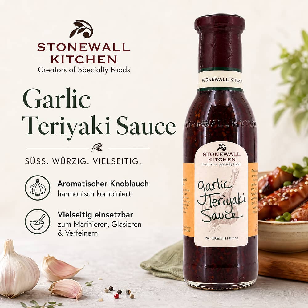 Stonewall Kitchen Garlic Teriyaki Sauce 0,333 Liter Produktbild