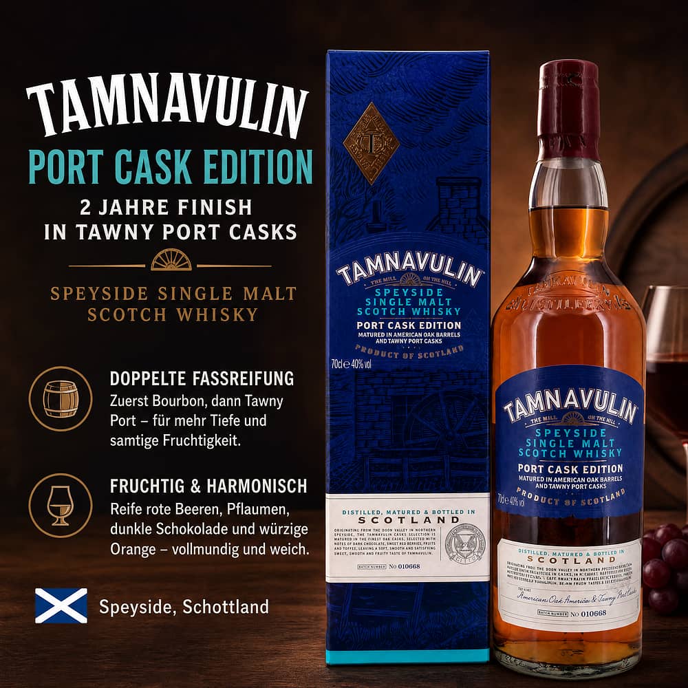 Tamnavulin Port Cask Edition 2 Jahre Finish in Tawny Port Casks 0,70 Liter/ 40.0% vol Produktbild