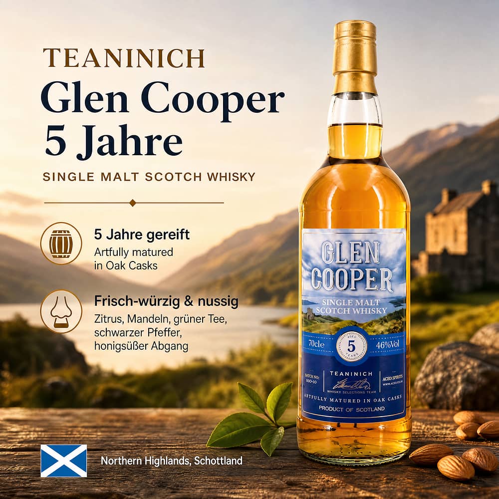 Teaninich Glen Cooper 5 Jahre Aceo Spirits 0,70 Liter/ 46.0% vol Produktbild