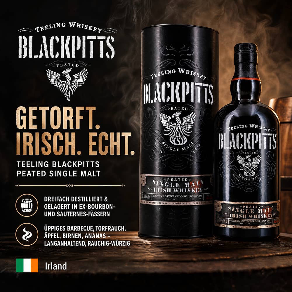 Teeling Blackpitts Peated Single Malt 0,70 Liter/ 46.0% vol Produktbild