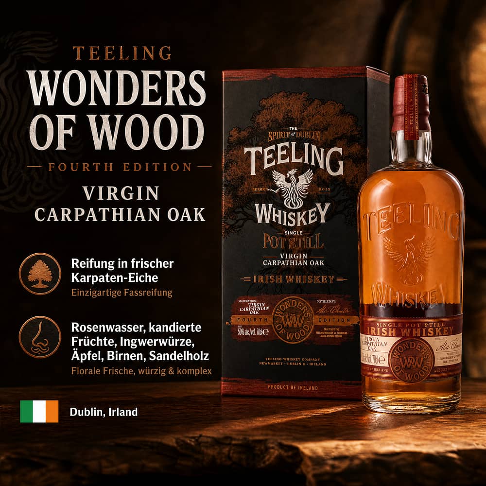 Teeling Wonders of Wood Fourth Edition Virgin Carpathian Oak 0,70 Liter/ 50.0% vol Produktbild