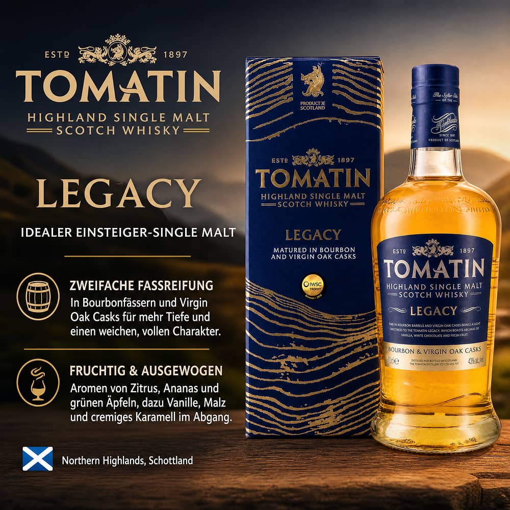 Tomatin Legacy 0,70 Liter/ 43.0% vol Produktbild