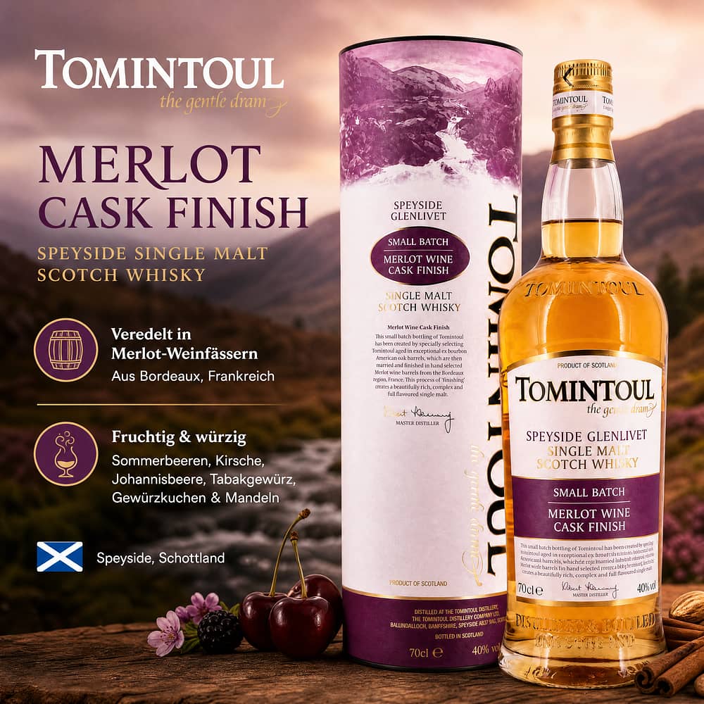 Tomintoul Merlot Cask Finish 0,70 Liter/ 40.0% vol Produktbild