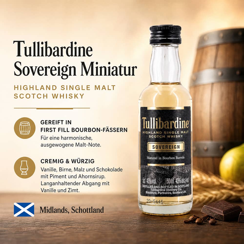 Tullibardine Souvereign Miniatur 0,050 Liter/ 43.0% vol Produktbild