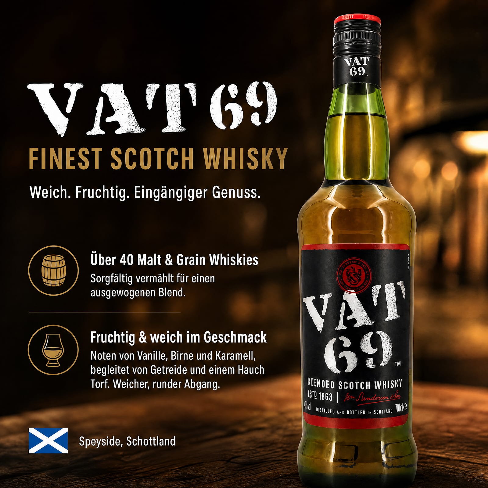 Vat 69 Finest Scotch Whisky 0,70 Liter/ 40.0% vol