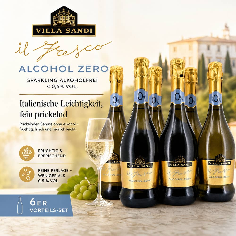 Villa Sandi Il Fresco Zero Dealcolato Sparkling Alkoholfrei 6er Vorteils-Set 4,50 Liter Produktbild