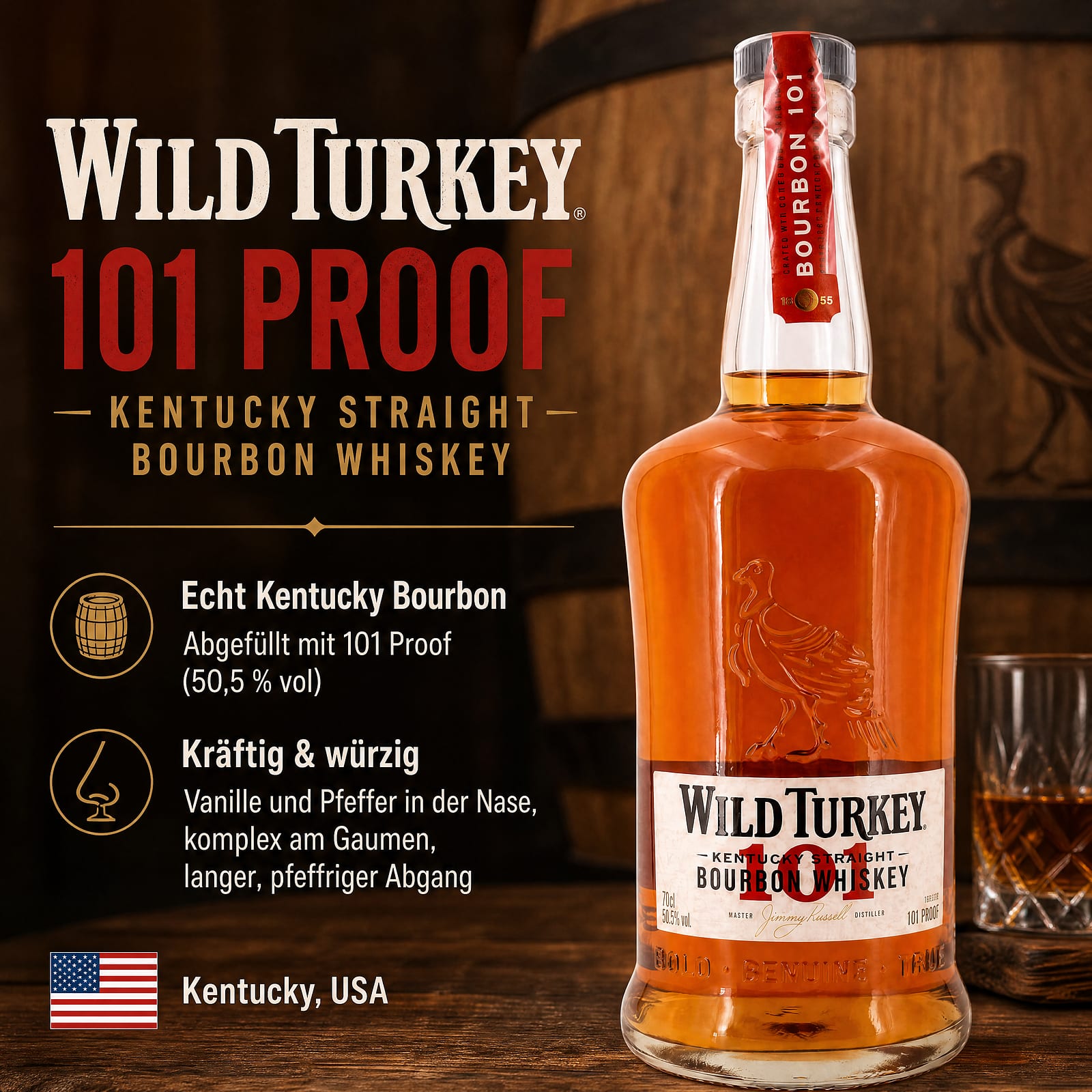 Wild Turkey 101 Proof 0,70 Liter/ 50.5% vol