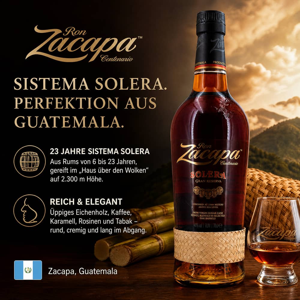 Zacapa Centenario Solera 0,70 Liter/ 40.0% vol Produktbild