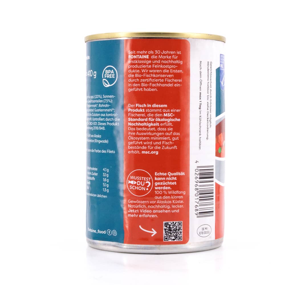 Fontaine Cremige Suppe vom Wildlachs mit Bio-Gartengemüse 410g 0,40 Liter Produktbild