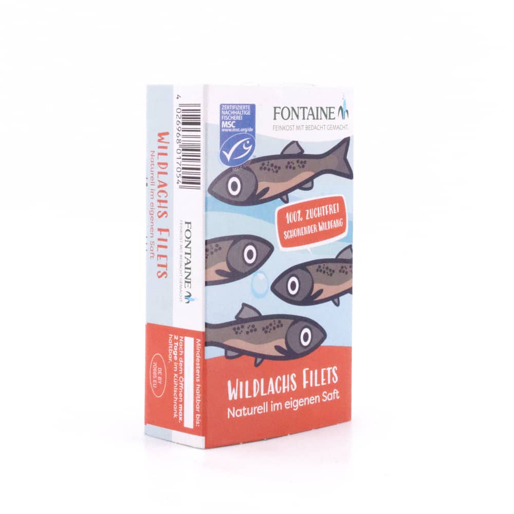 Fontaine Wildlachsfilet naturell 125g 85 Gramm Abtropfgewicht Produktbild