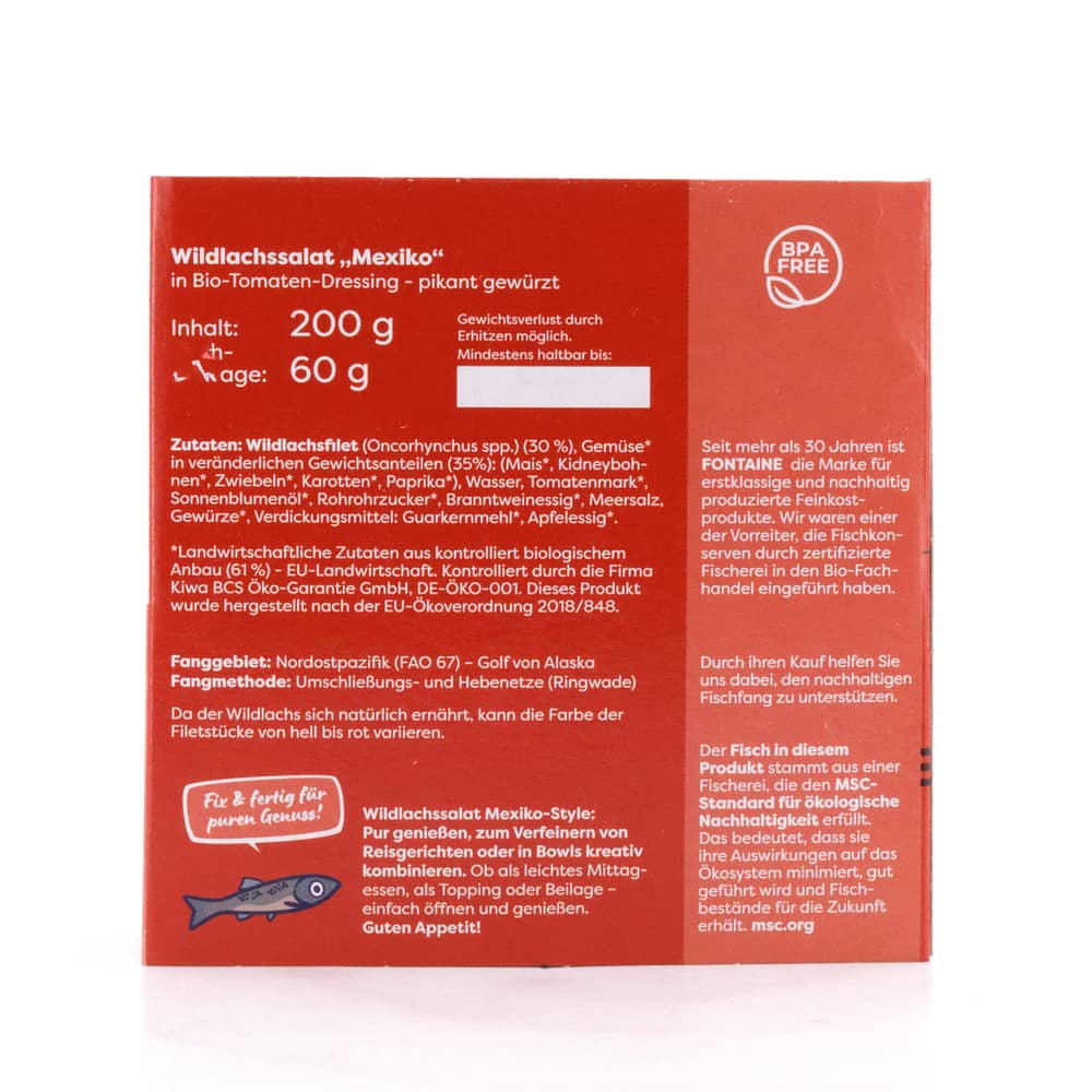 Fontaine Wildlachssalat Mexiko-Style 200g 200 Gramm Produktbild