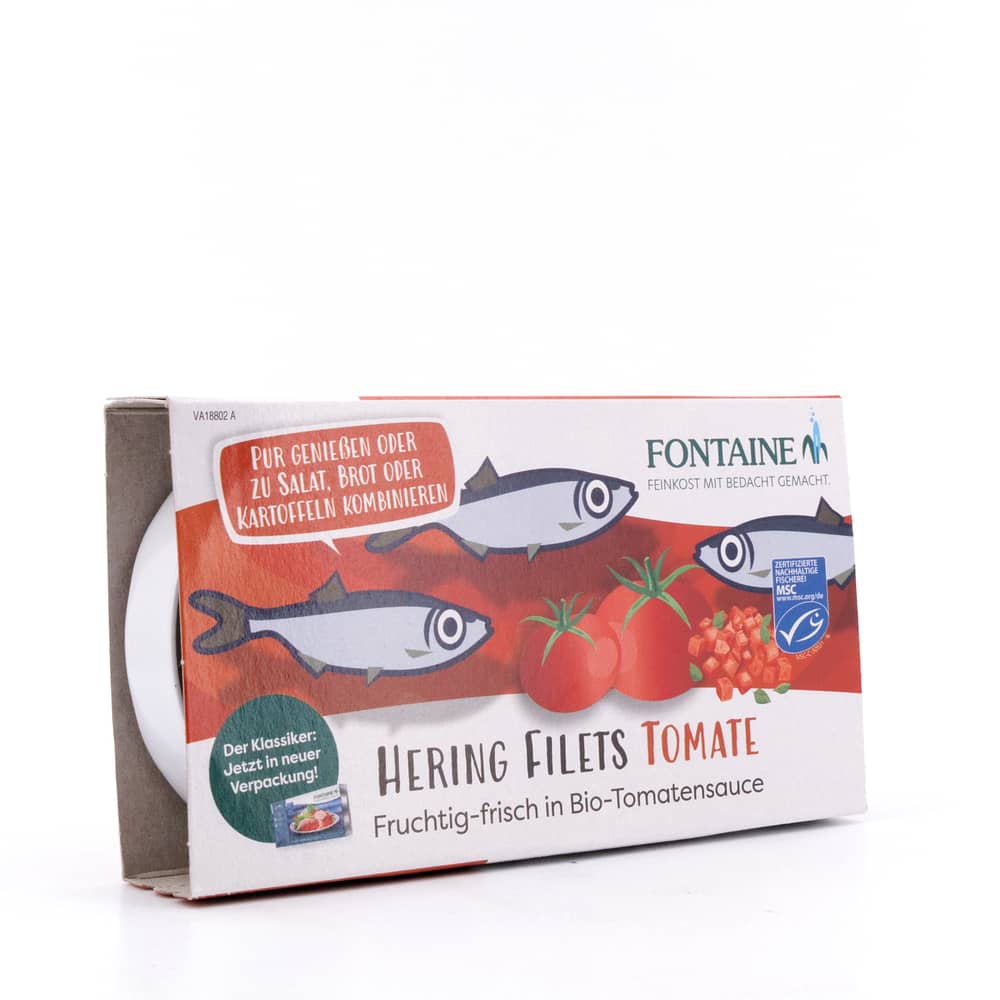 Fontaine Zartes Heringsfilet in BIO Tomatencreme 200g 200 Gramm Produktbild