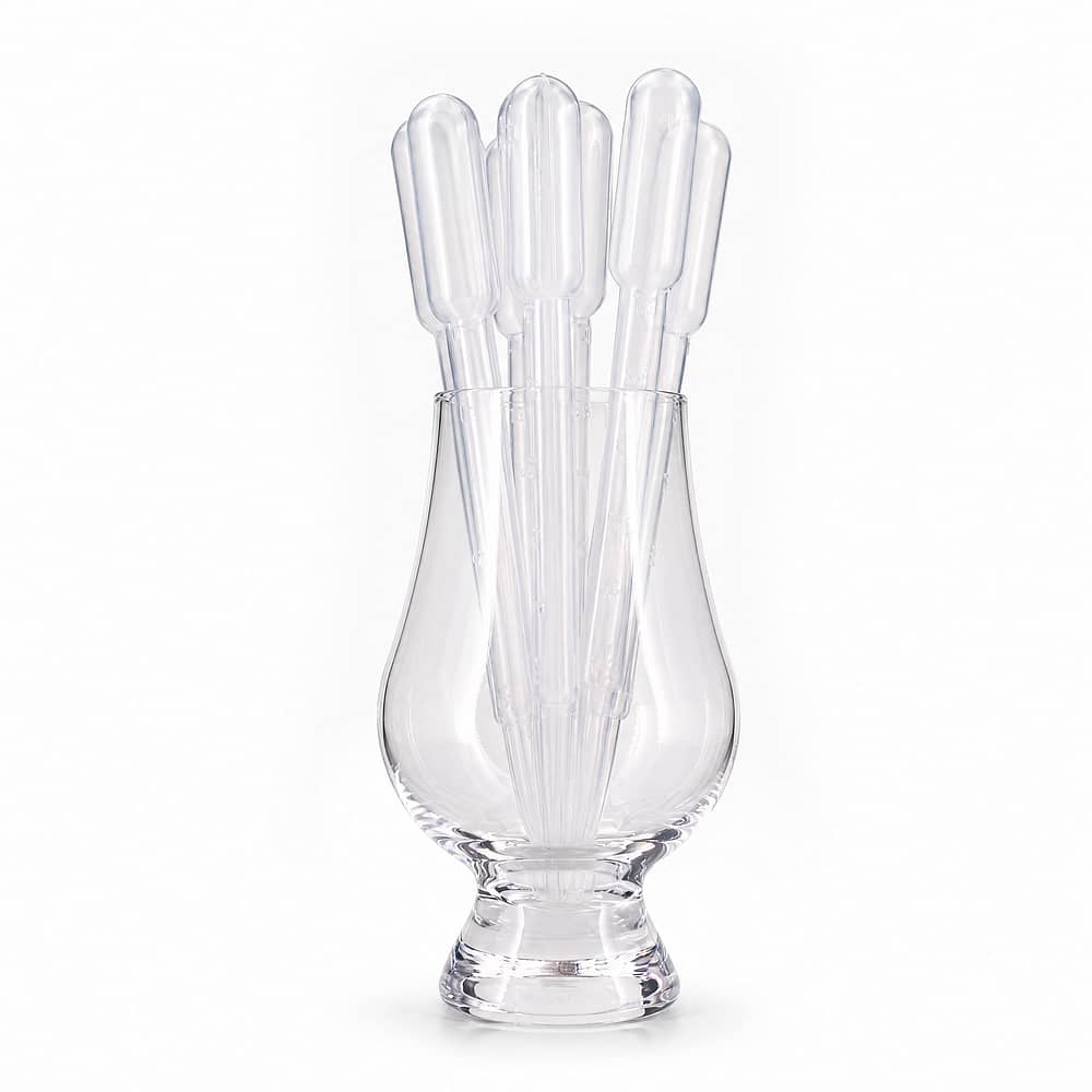 Alpha Laboratories Limited Pipette 10 Stück 3ml mit 1Stück Glencairn Nosing-Glas