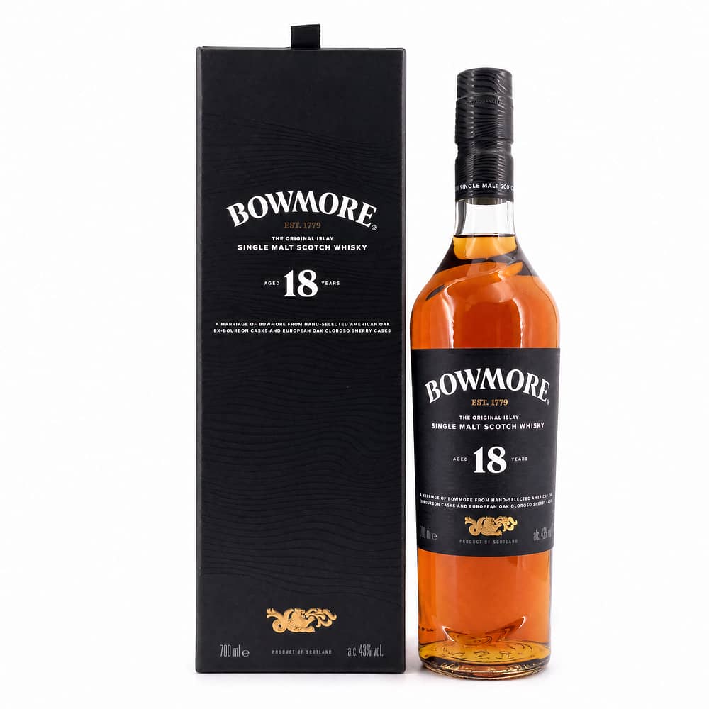 Bowmore 18 Jahre Ex-Bourbon Casks And European Oak Oloroso Sherry Casks 0,70 Liter/ 43.0% vol Produktbild