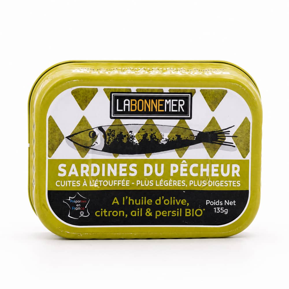 Ferrigno La Bonne Mer Sardinen mit Bio Olivenöl, Zitrone, Knoblauch Petersilie "Pêcheur 135g