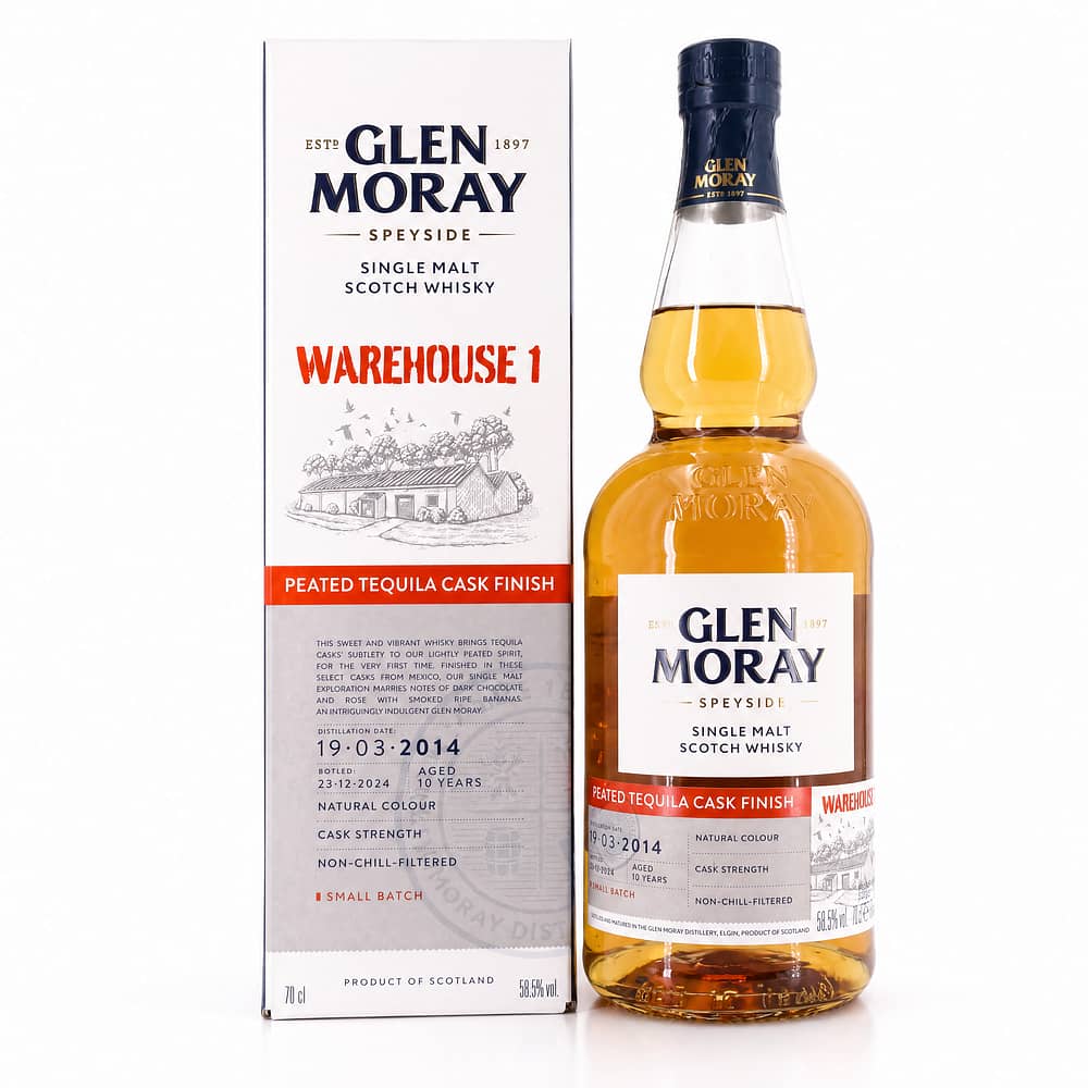 Glen Moray Warehouse 1 2014 Peated Tequila Cask Finish Cask Strength