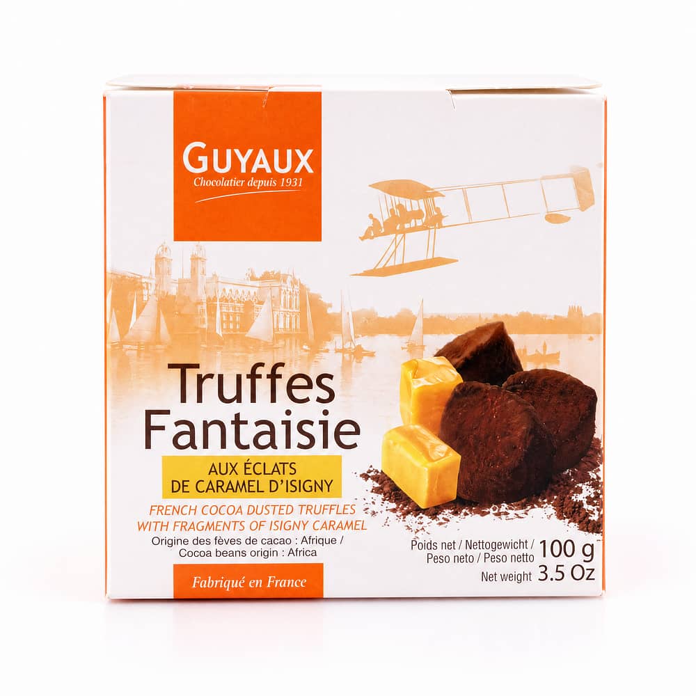Guyaux Truffes Fantaisie mit Karamell-Stückchen Kakaokonfekt 100 Gramm Produktbild