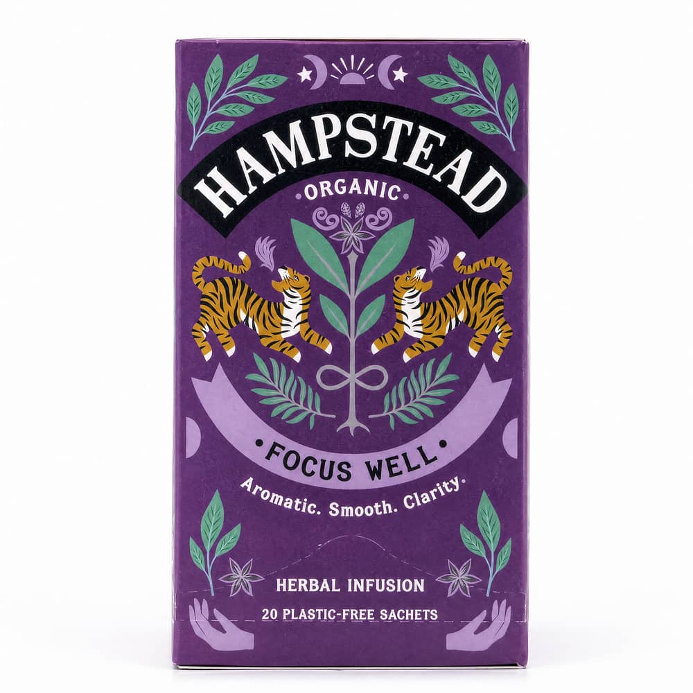 Hampstead Tea Focus Well 20 plastikfreie Teebeutel