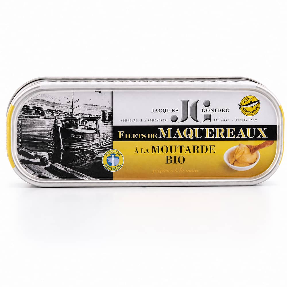 Jacques Gonidec Makrelenfilet mit BIO-Senf 169 Gramm Produktbild