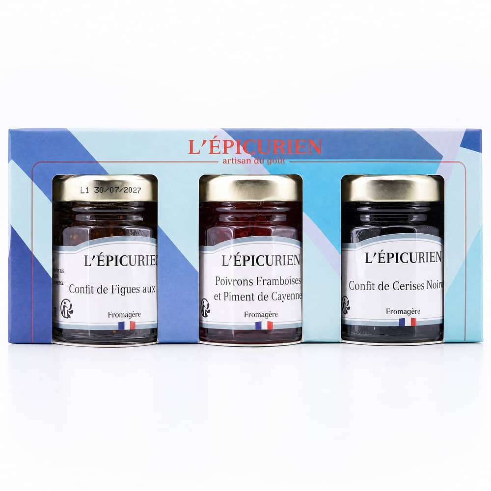 L’Epicurien Trio Rund um Käse Feige, Schwarze Kirsche & Paprika 150 Gramm Produktbild