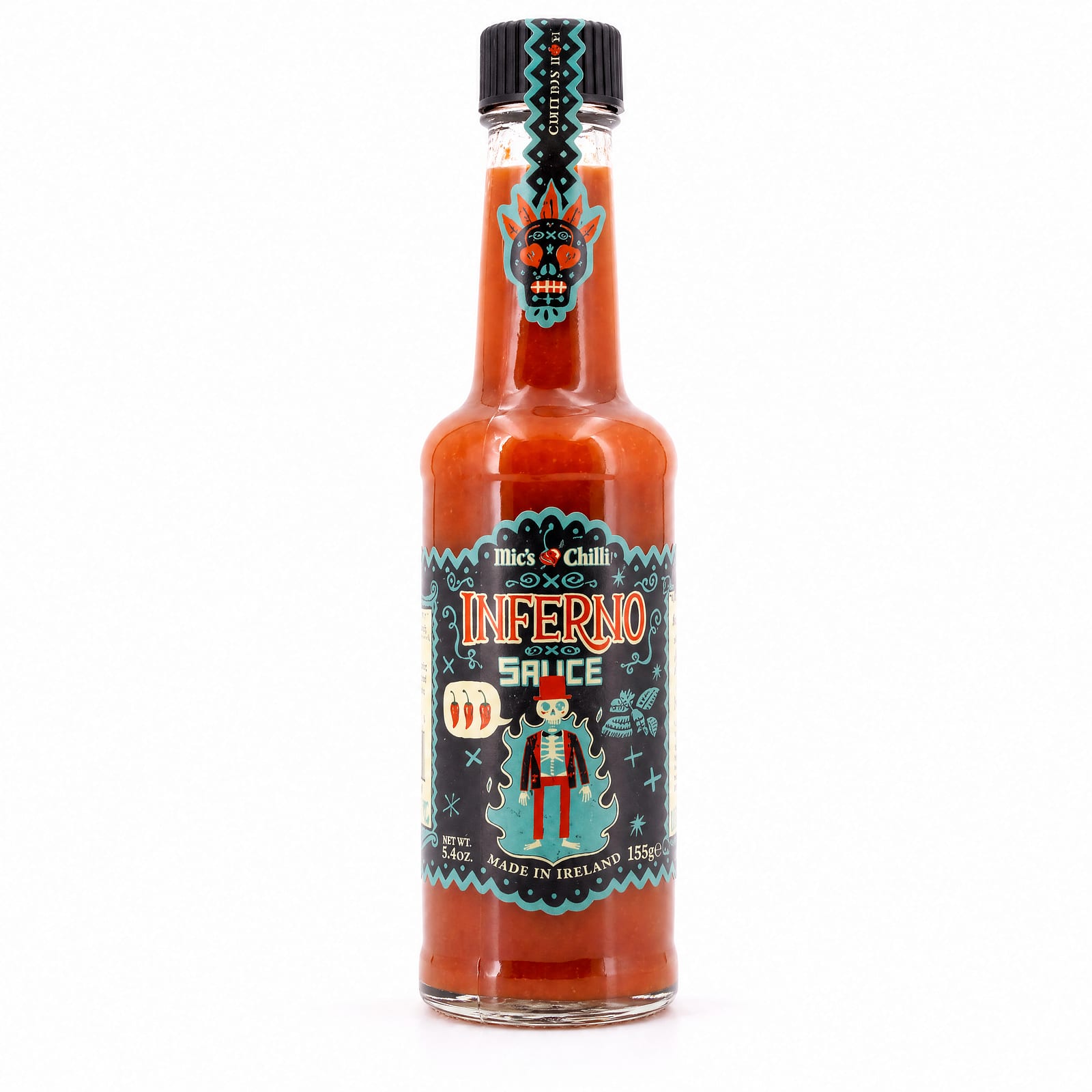 Mic's Chilli Inferno Original feurig-scharfe Chili-Sauce 8 Habanero-Chili pro Flasche 50.000 Scoville 155 Gramm