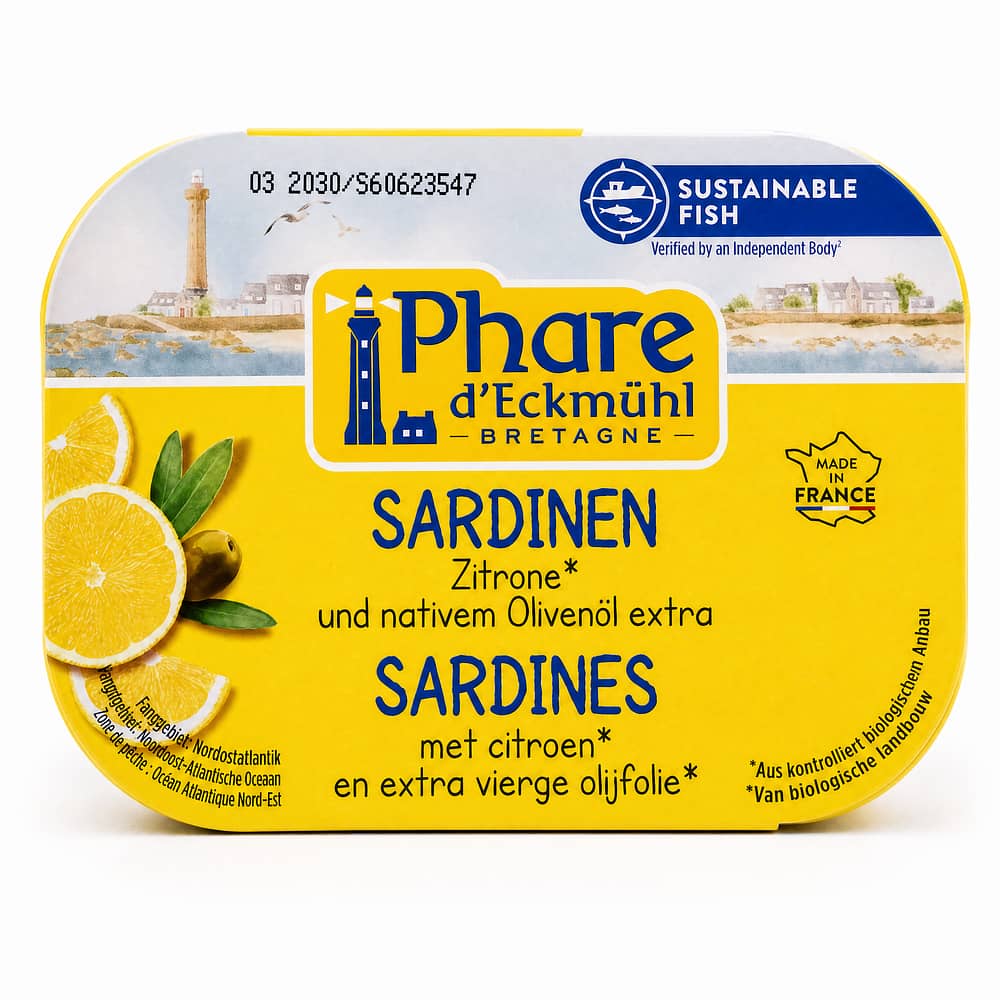 Phare d'Eckmühl Sardinen Zitrone und nativem Olivenöl extra 135g