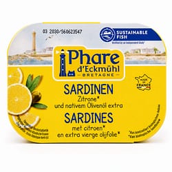 Phare d'Eckmühl Sardinen in BIO-Olivenöl und BIO-Zitrone 135g Produktbild