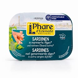 Phare d'Eckmühl Sardinen in Bio-Olivenöl extra & marinierte Algen 135g Produktbild
