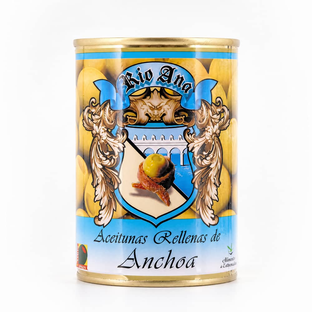 Rio Ana Aceitunas Rellenas de Anchoa Grüne Oliven gefüllt mit Sardellenpaste 292g
