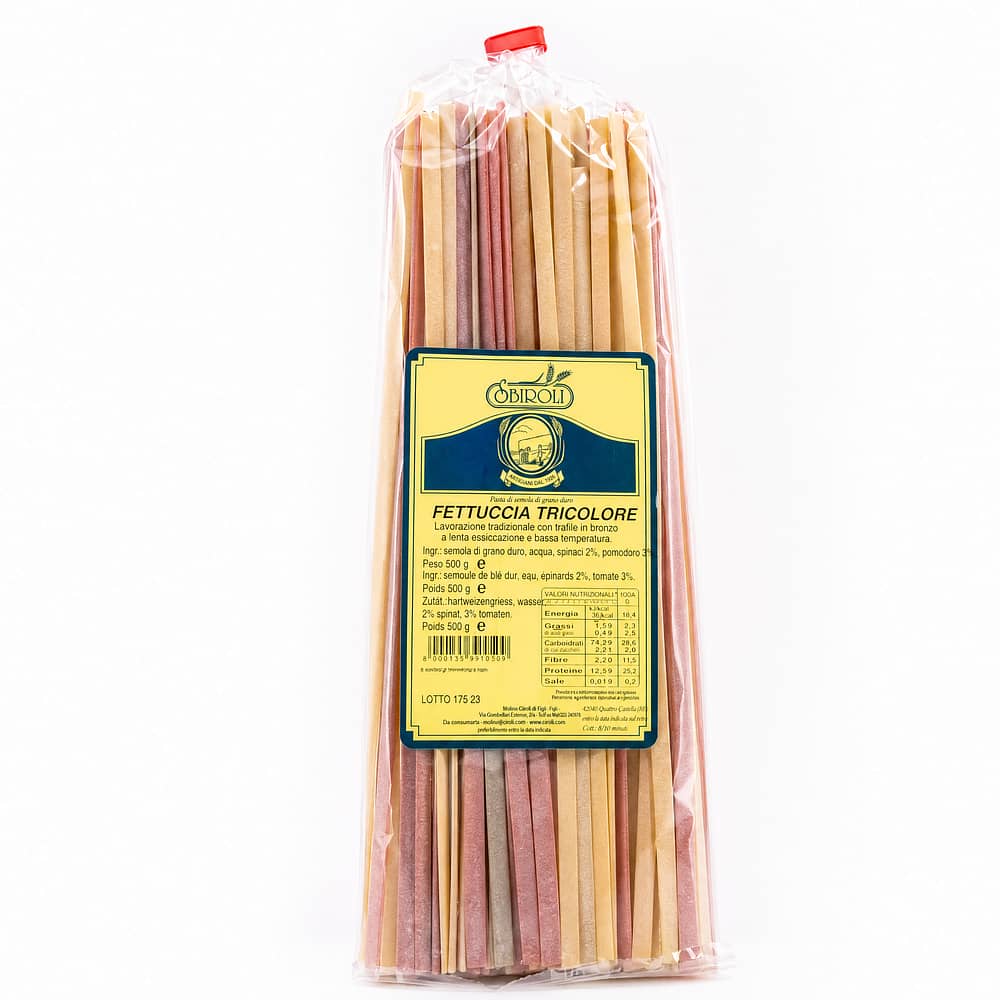 Sbiroli Fettuccia Tricolore 500 Gramm Produktbild