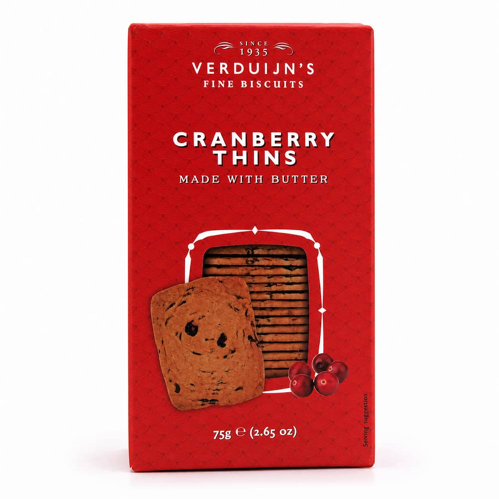 Verduijn's Cranberry Thins Buttergebäck mit Preiselbeeren