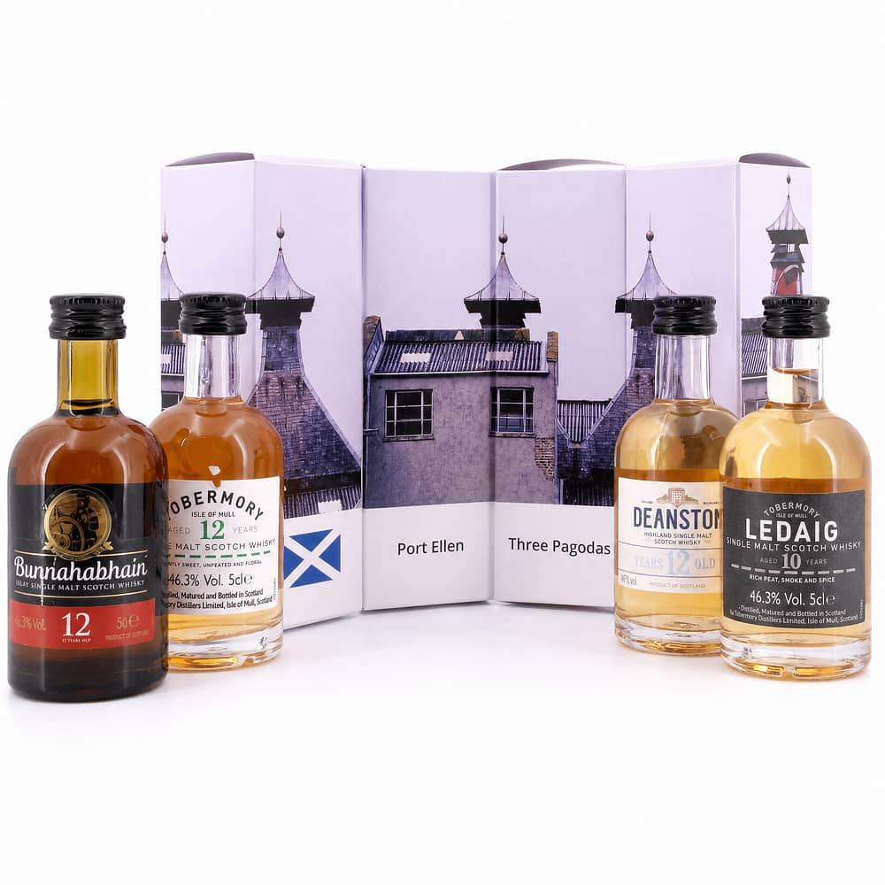 whiskyworld Miniaturen-Set Motiv "Three Pagodas" The Un-chillfiltered-Set