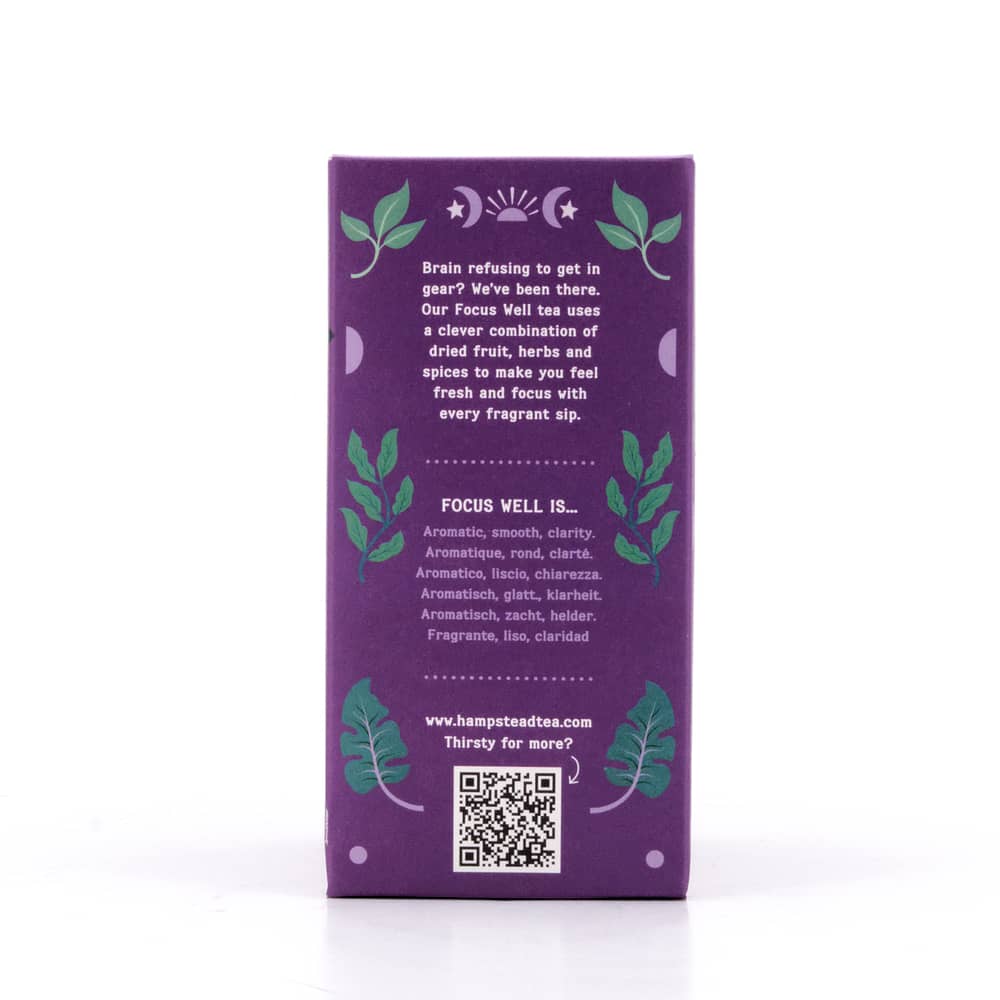 Hampstead Tea Focus Well 20 plastikfreie Teebeutel 40 Gramm Produktbild
