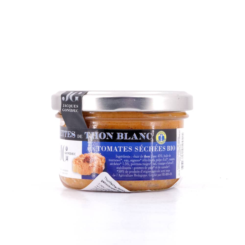 Jacques Gonidec Thunfischrillettes mit getrockneten BIO-Tomaten 90 Gramm Produktbild