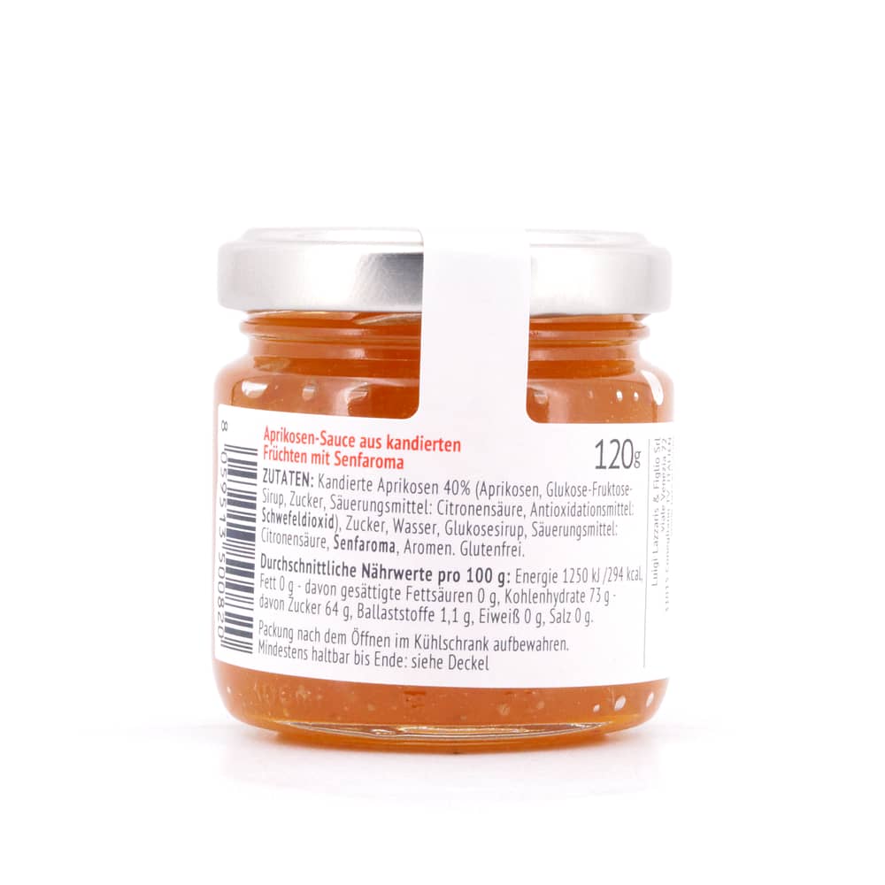Lazzaris Aprikosen-Senf-Sauce aus kandierten Früchten 120 Gramm Produktbild