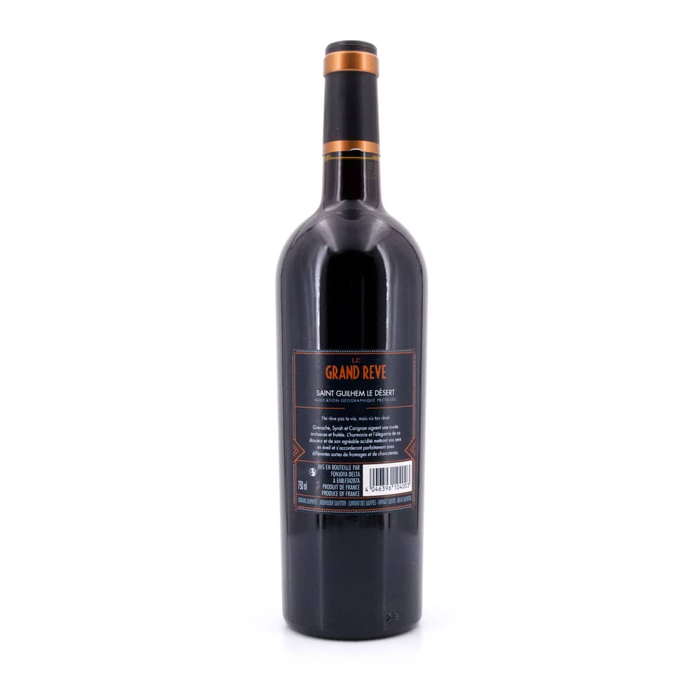 Le Grand Rêve Réserve Pays d'Herault Mont Baudile IGP Syrah, Grenache, Carignan 0,750 Liter/ 14.0% vol Produktbild