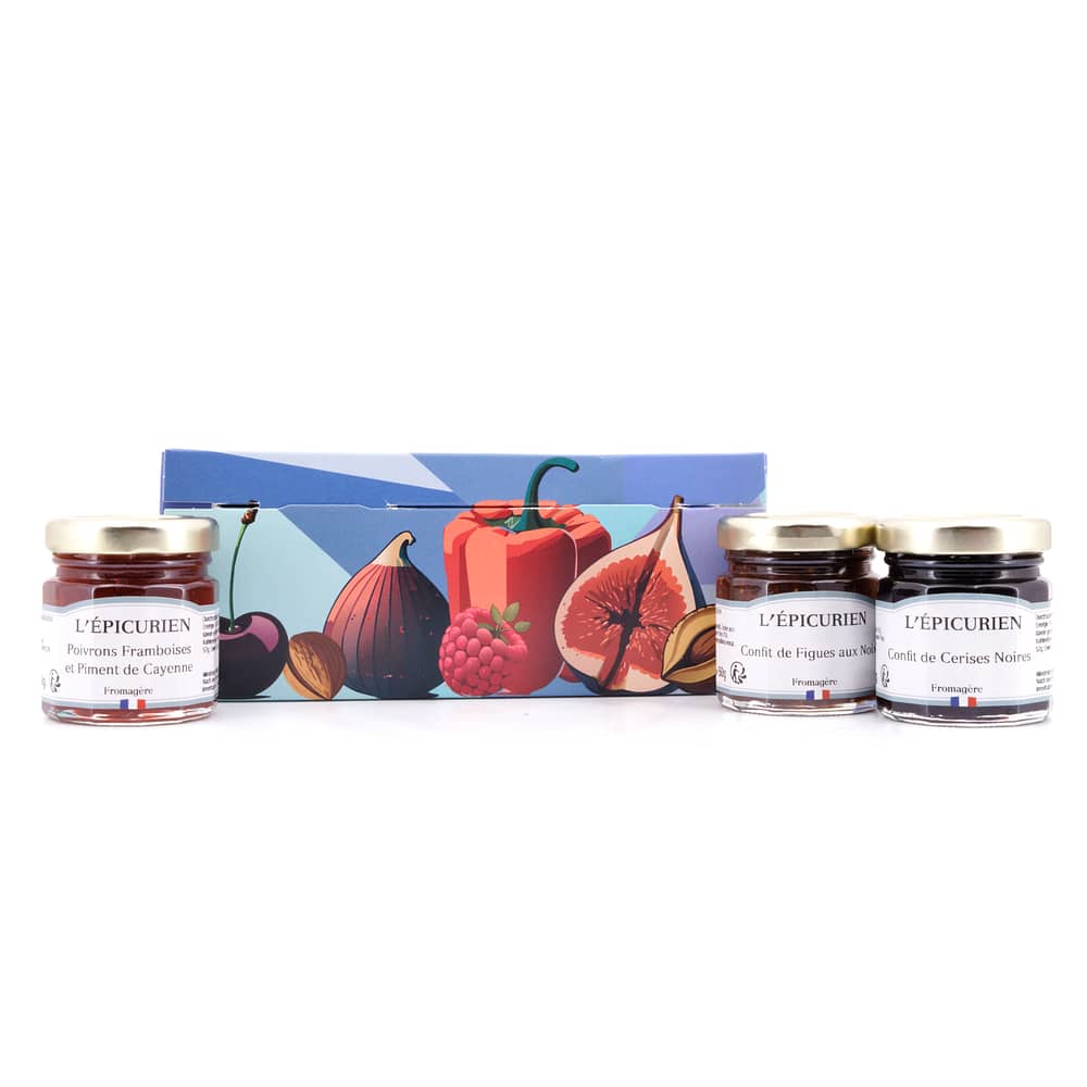 L’Epicurien Trio Rund um Käse Feige, Schwarze Kirsche & Paprika 150 Gramm Produktbild