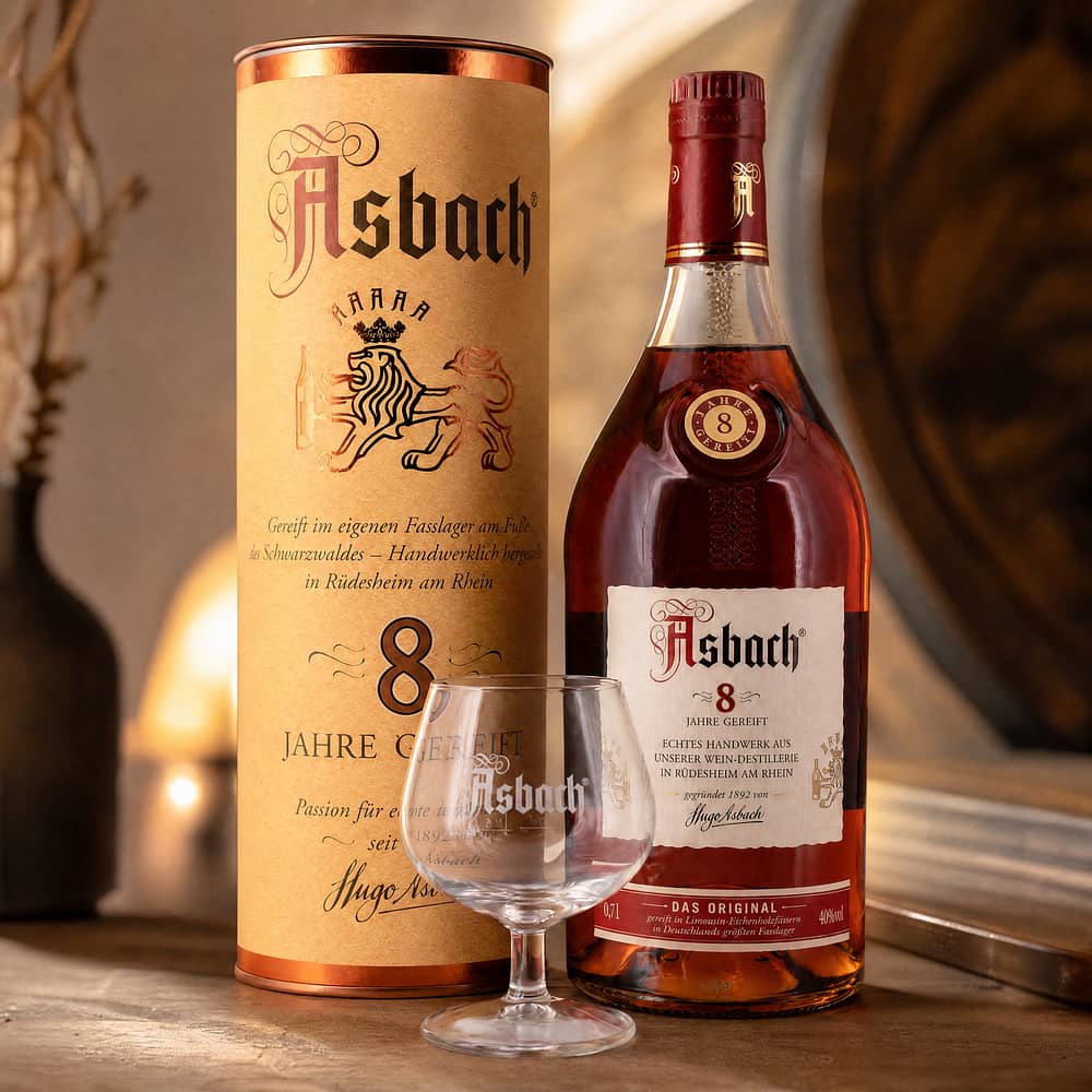 Asbach 8 Jahre mit Asbach Schwenker 0,70 Liter/ 40.0% vol Produktbild