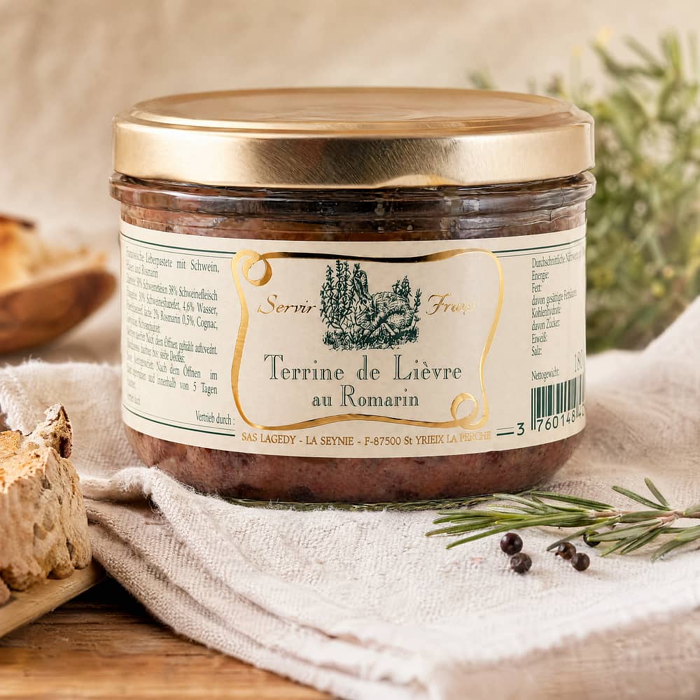Beauharnais-CARLANT Terrine de Lièvre au Romarin Hasenterrine mit Rosmarin 180 Gramm/ 0.5% vol Produktbild