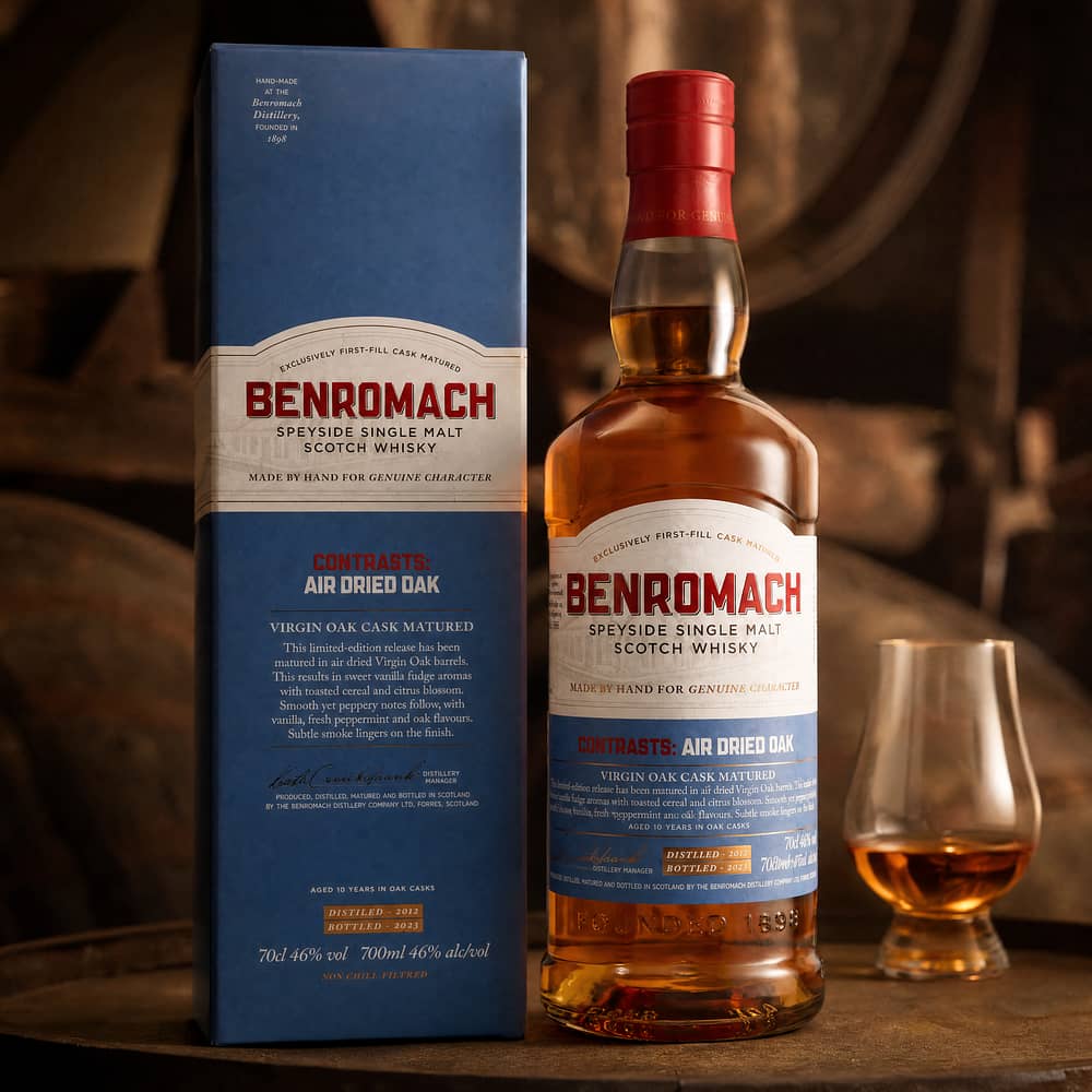 Benromach Contrasts: Air Dried Oak 10 Jahre 0,70 Liter/ 46.0% vol Produktbild