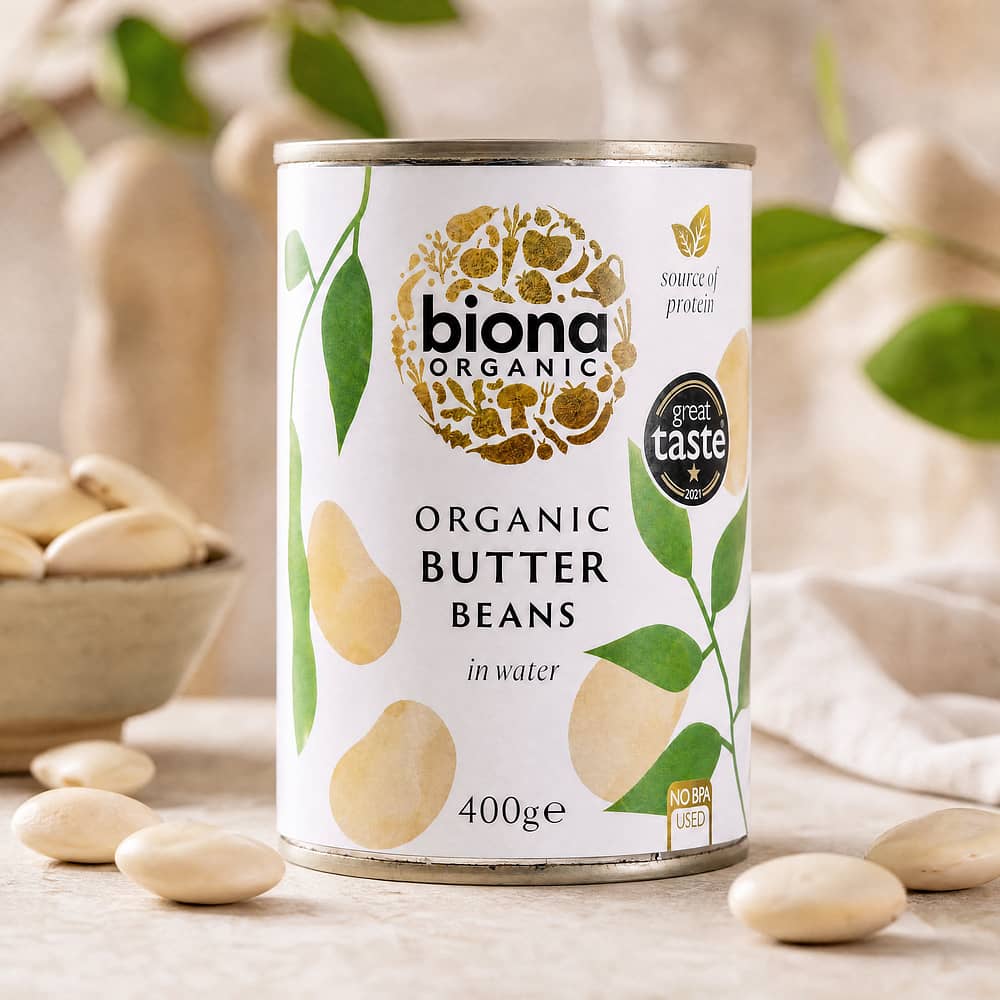 Biona Organic Butter Beans Bio Butterbohnen 240 Gramm Abtropfgewicht Produktbild