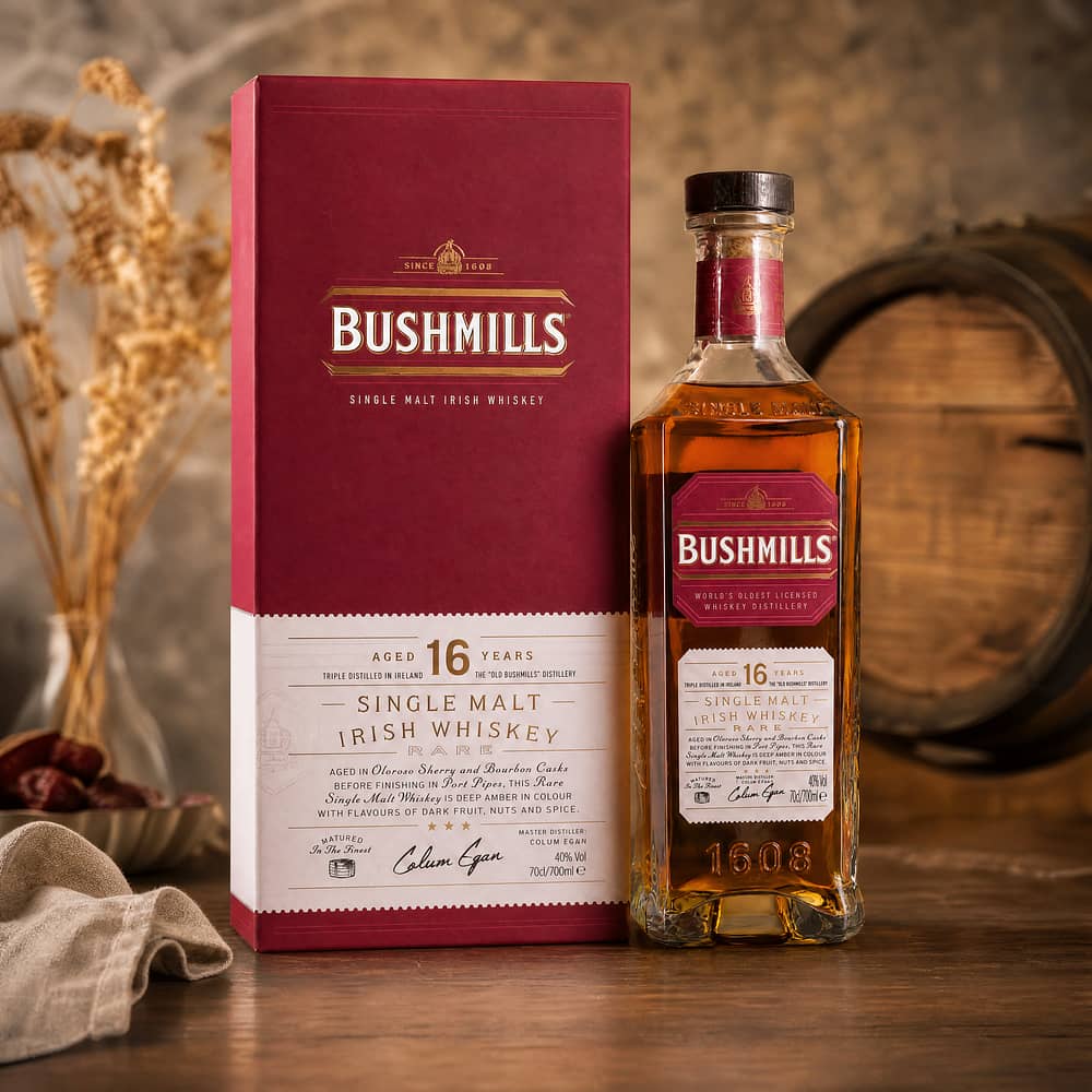 Bushmills 16 Jahre Single Malt Three Woods 0,70 Liter/ 40.0% vol Produktbild