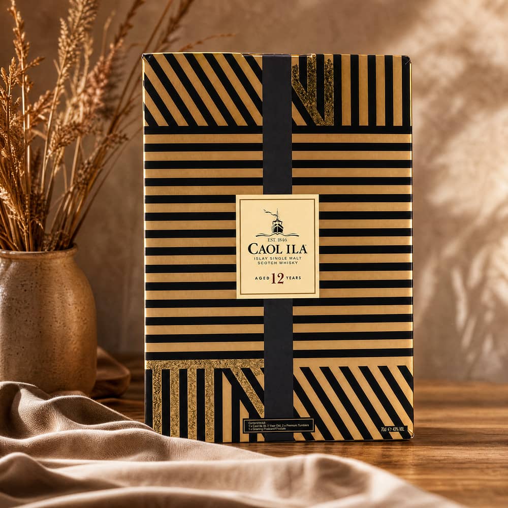 Caol Ila 12 Jahre Präsentverpackung mit 2 Stück Caol Ila Gläser 0,70 Liter/ 43.0% vol Produktbild